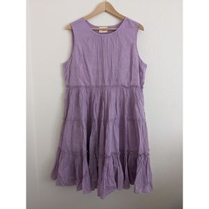 Anthropologie purple sleeveless tiered dress.